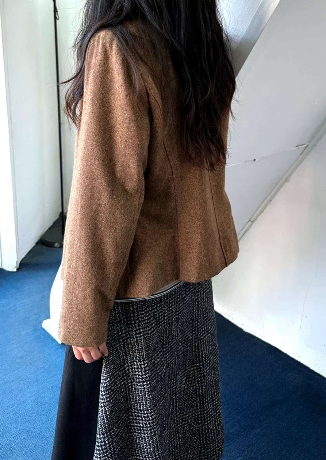 Tweed fabric single collar jacket 상품이미지10