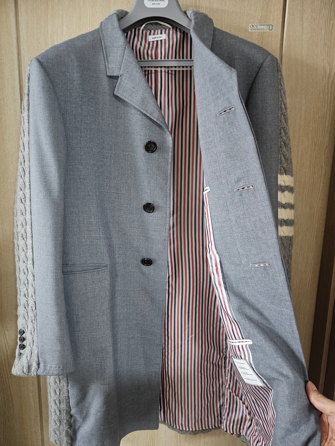 톰브라운 25fw 울 니트 케이블 코트(2/105/정품) 상품이미지2