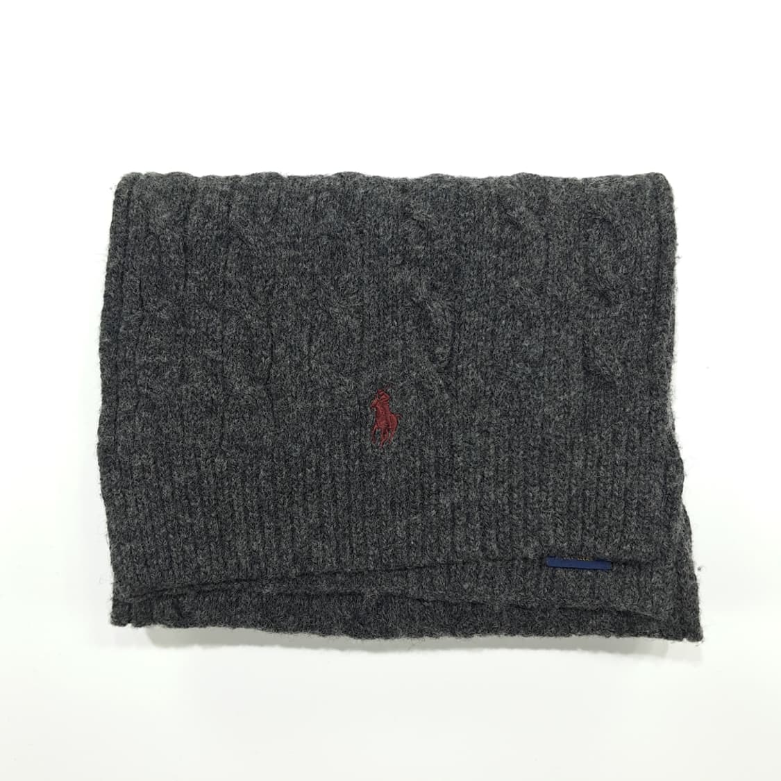 MX283 폴로 랄프로렌 차콜그레이 램스울 케이블 니트 목도리 머플러 상품이미지7