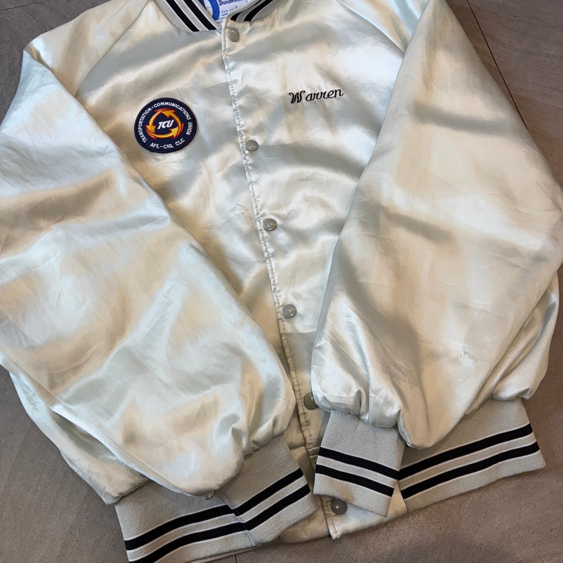 90년대 미국 생산 라이트 그레이 코치 세틴 자켓 상품이미지8