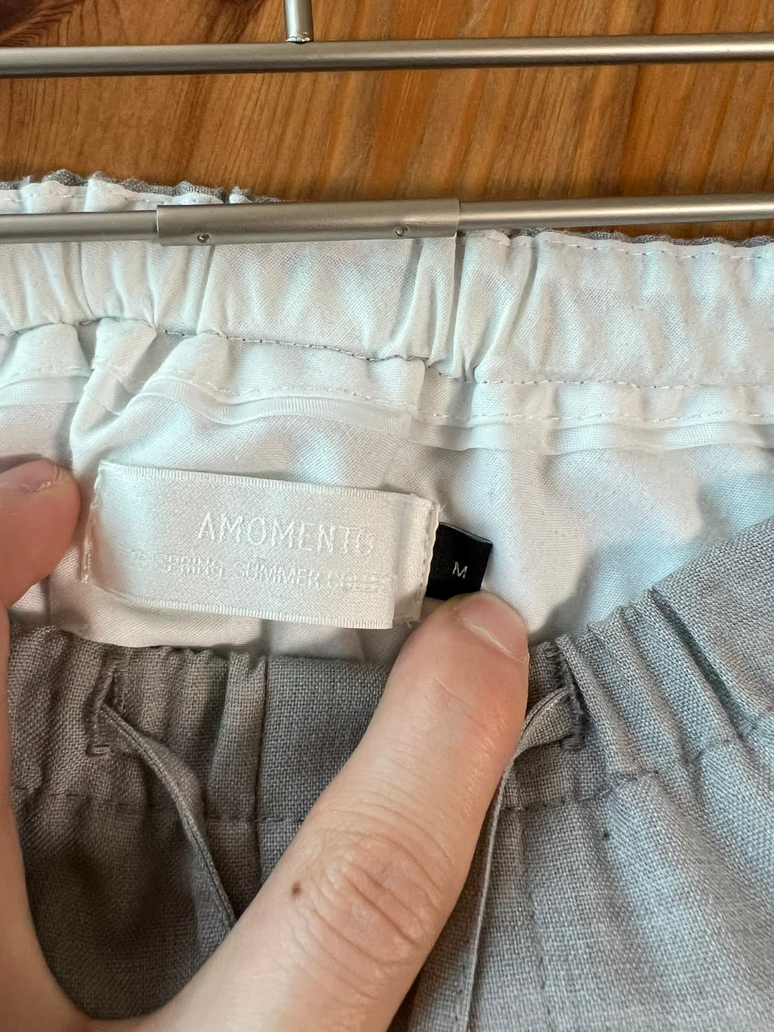 아모멘토 25SS울 밴딩 팬츠 베이지 (M) 상품이미지6