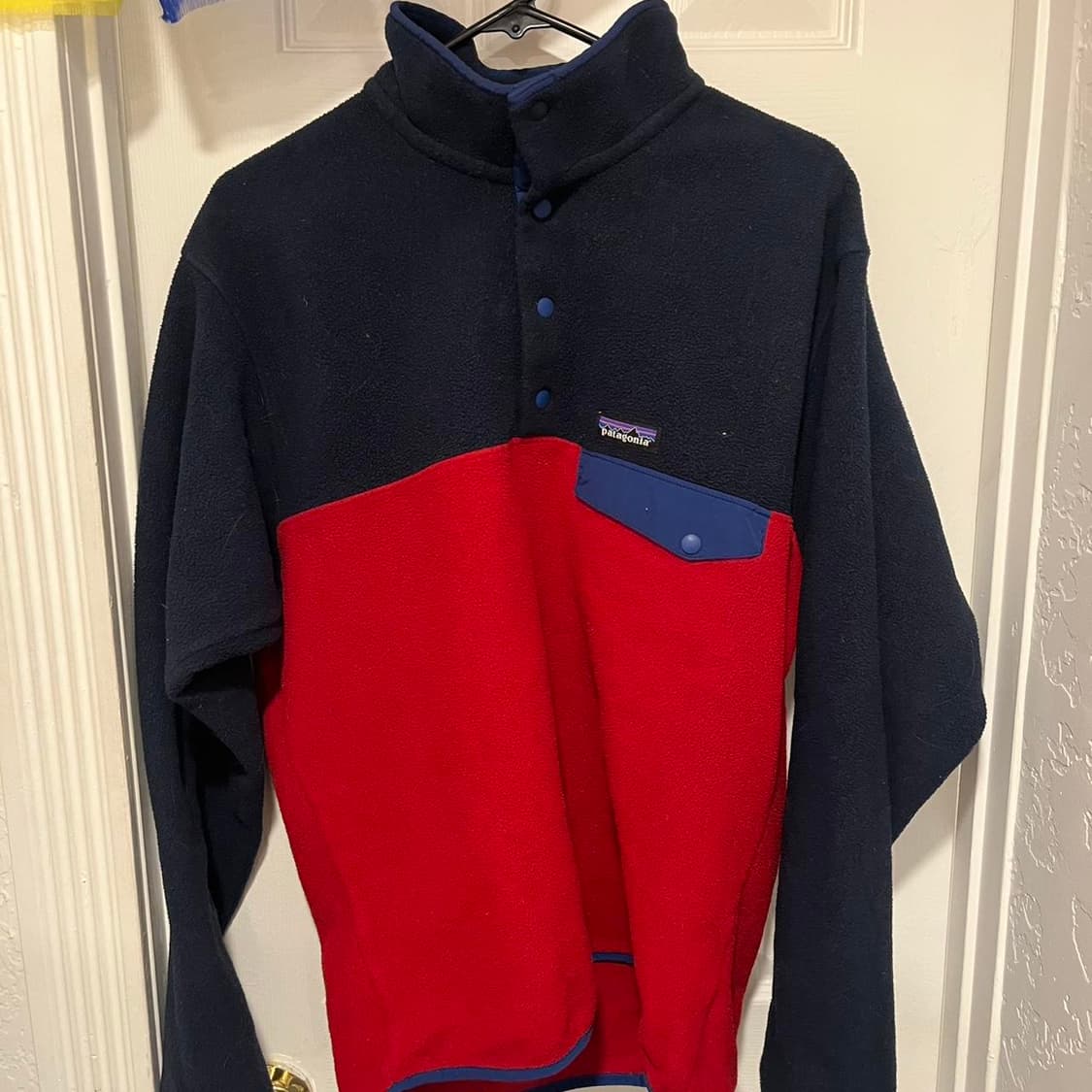 10s 파타고니아 신칠라 스냅-T 네이비/레드 니카라과 상품이미지2