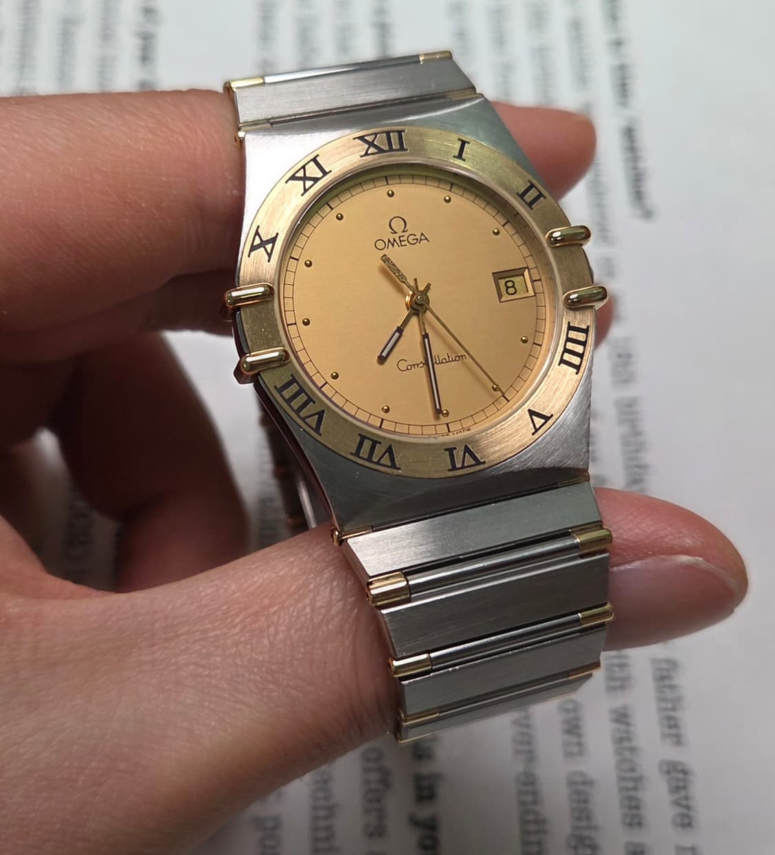 빈티지 오메가 컨스틸레이션 골드콤비 하프바 쿼츠 남성용 브레이슬릿 ver 상품이미지5