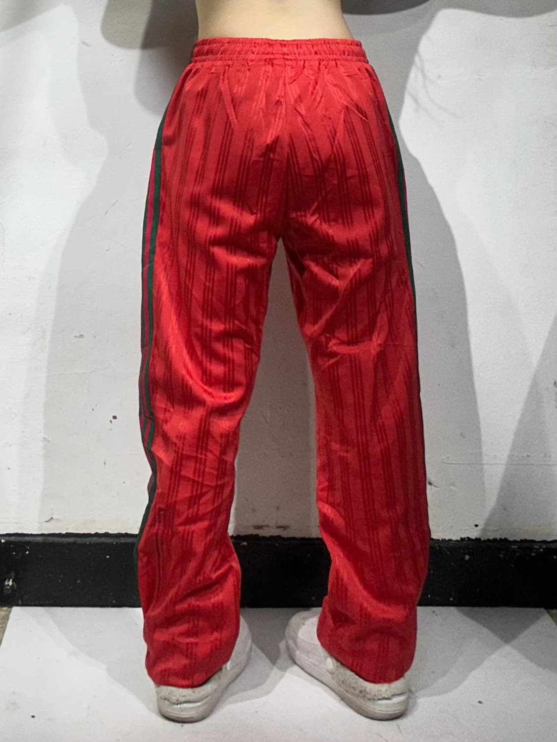 00s 아디다스 레드 그린 포인트 삼선 극희귀 트레이닝 팬츠 M 상품이미지3