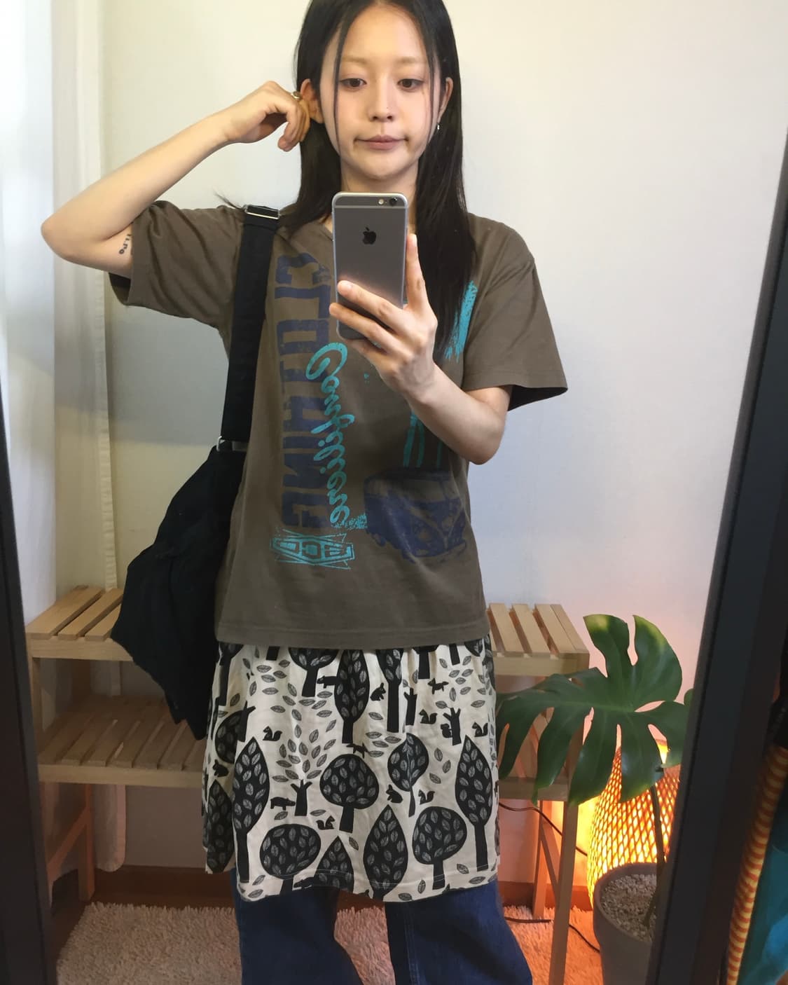 casual vintage brown print tee 상품이미지1