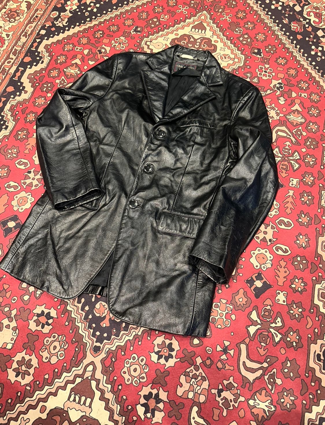 ( M-L ) 가죽마이 블레이저 블레이져 레더자켓 양가죽자켓 소가죽 상품이미지2