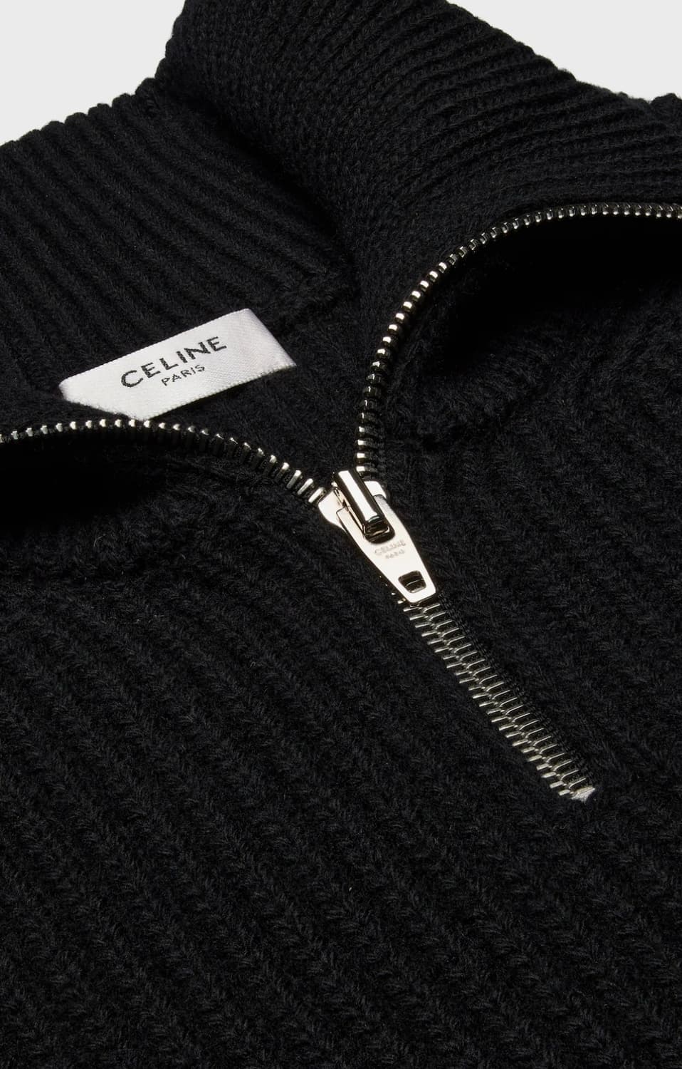 [L] 셀린느 트러커 스웨터 - 리브드 울 블랙 팝니다 상품이미지1