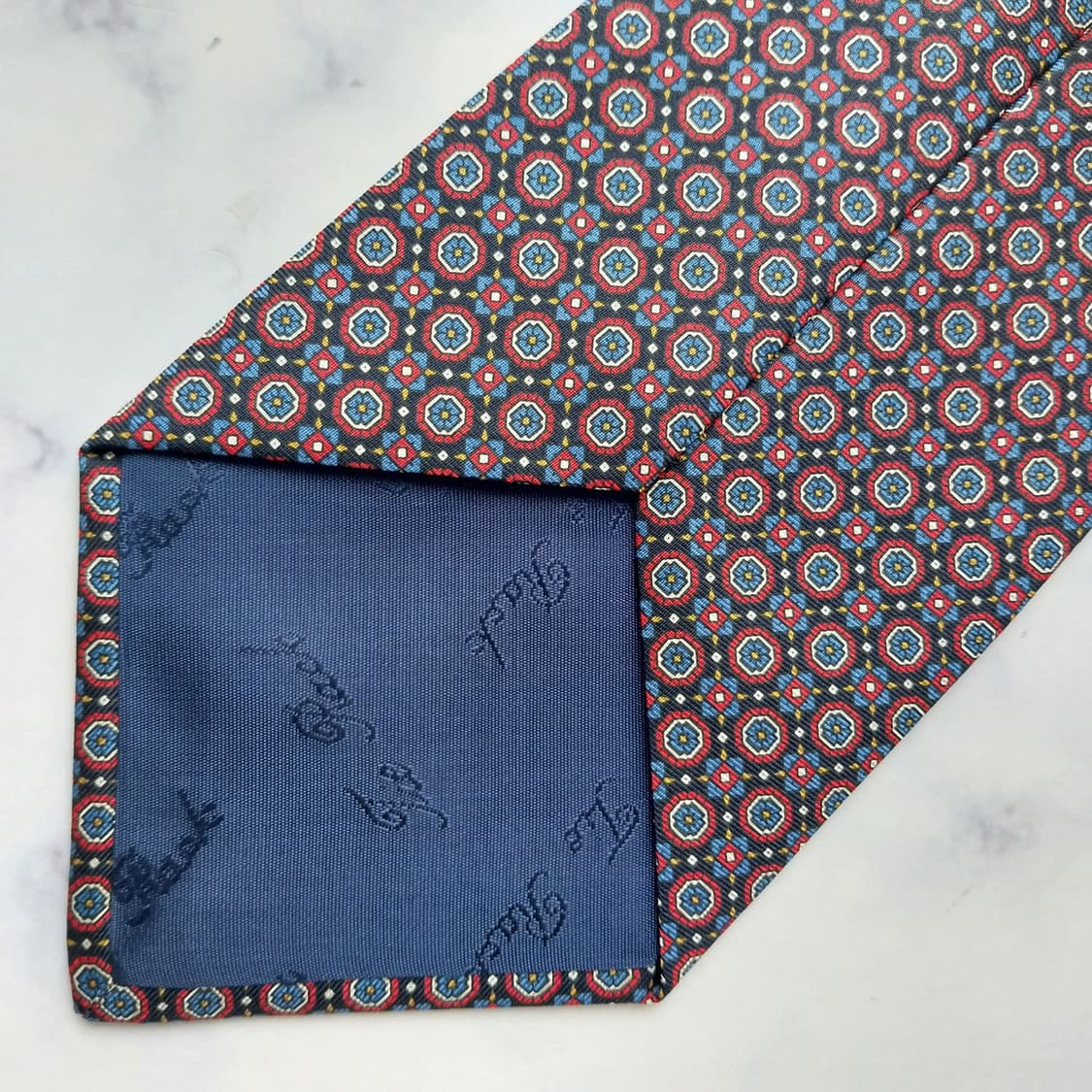 TIE RACK 타이랙 넥타이 블루 기하 패턴 10cm 새제품 K2561 상품이미지7