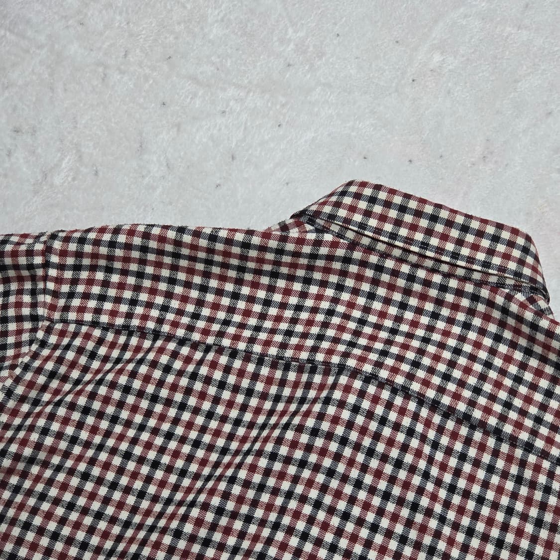 휠라 버건디 타탄체크 패턴 셔츠 상품이미지5