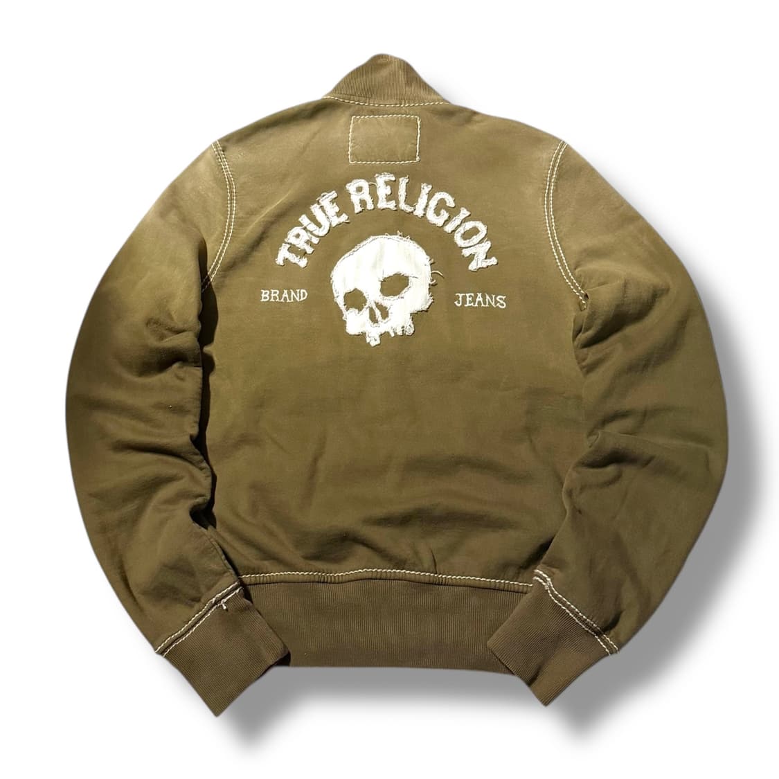 트루릴리젼 빈티지 에이징 워싱 카키 스컬 집업  상품이미지2