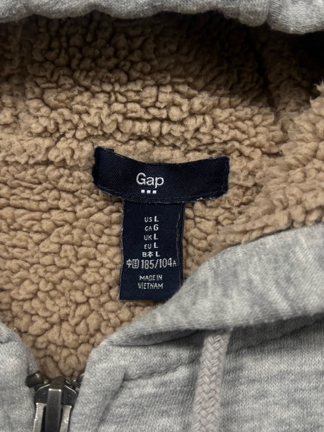 갭 빅로고 그레이 후드집업 상품이미지5