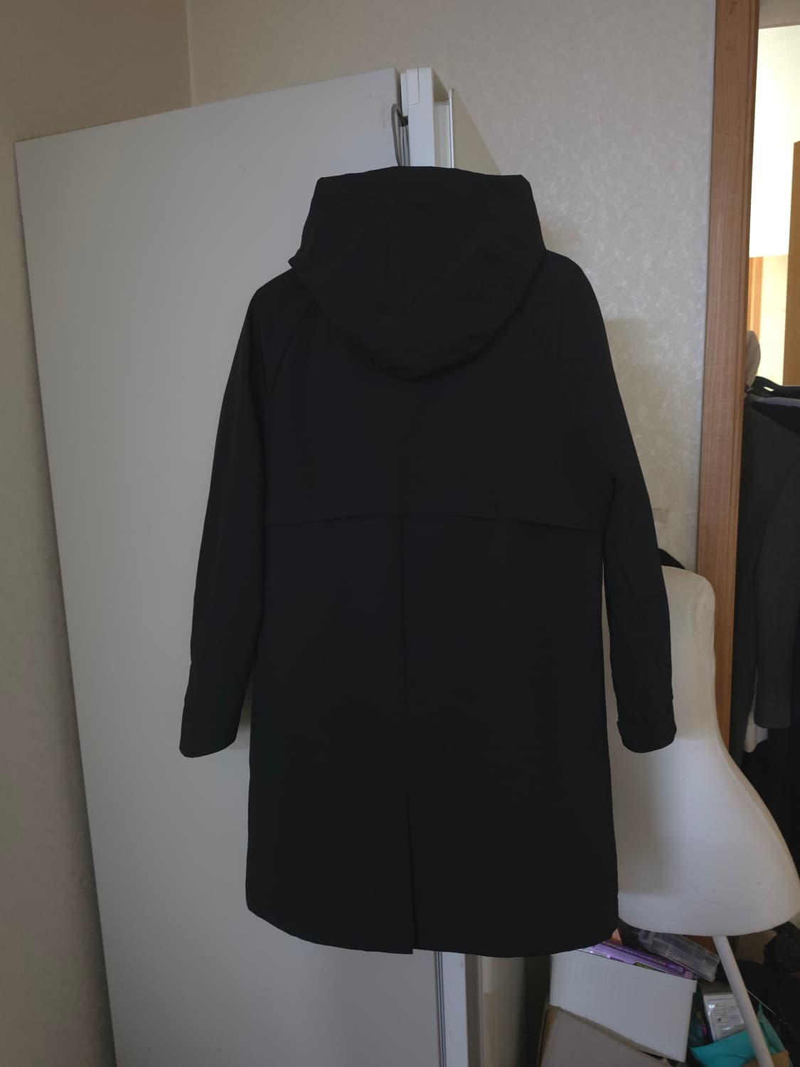 리복 블랙 후드 롱 자켓 상품이미지5