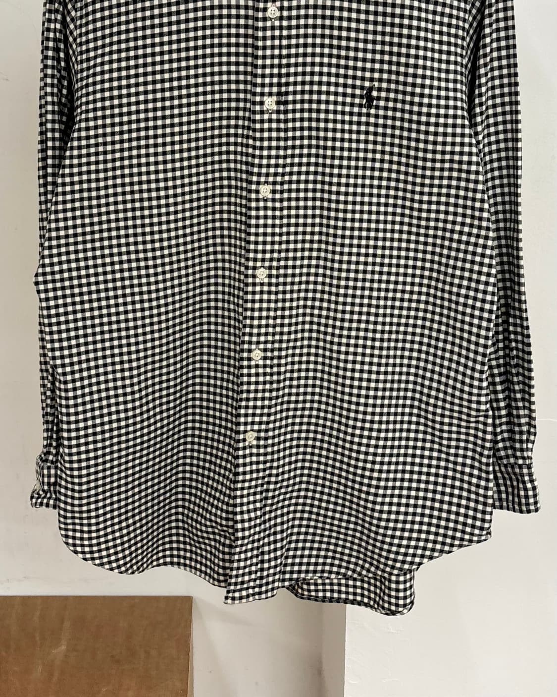 랄프 로렌 블랙 앤 화이트 깅엄 체크 셔츠 상품이미지5