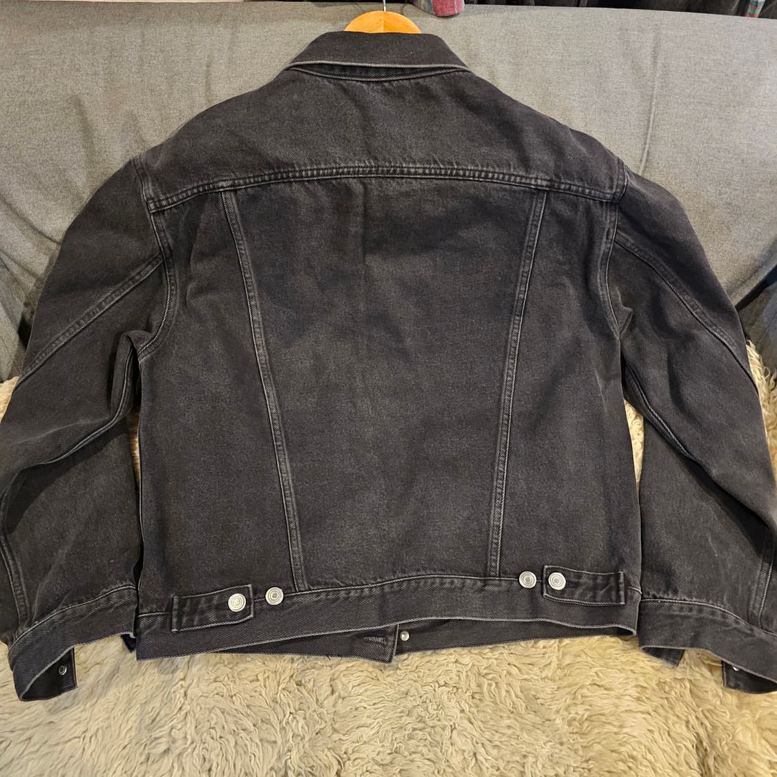 L 올리브 드랩 서비스 흑청자켓 상품이미지5