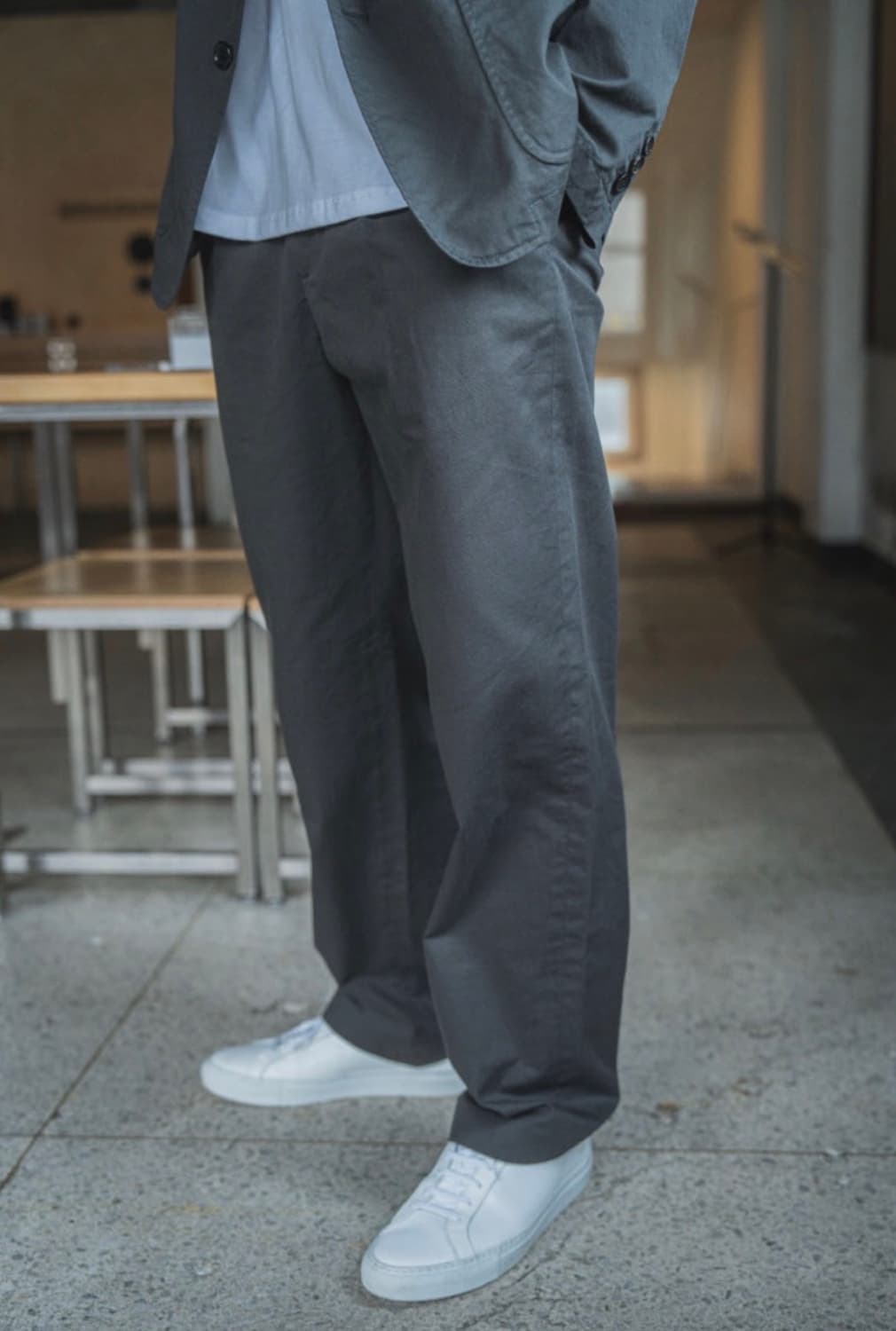 SEW 원 플리트 코튼 팬츠(차콜) 2사이즈 상품이미지9