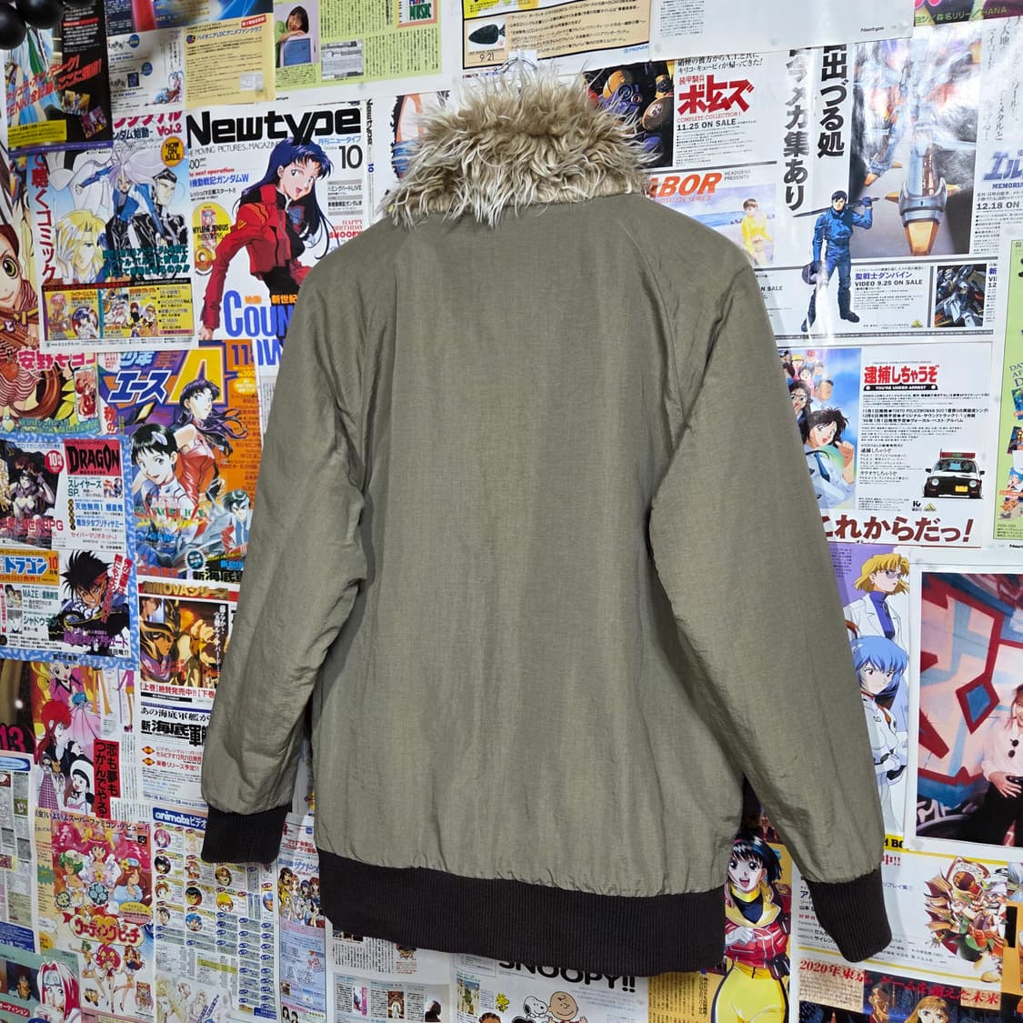 빈티지 에코 샤기 퍼 리버시블 카키 브라운 점퍼 상품이미지10