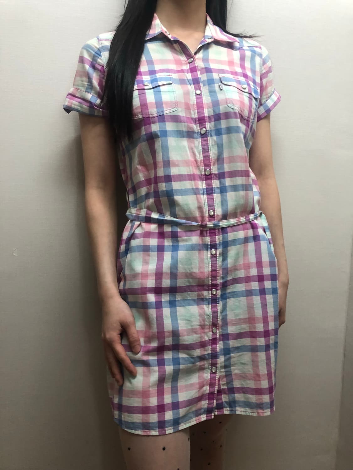 빈티지 리바이스 핑크 체크 원피스 상품이미지2