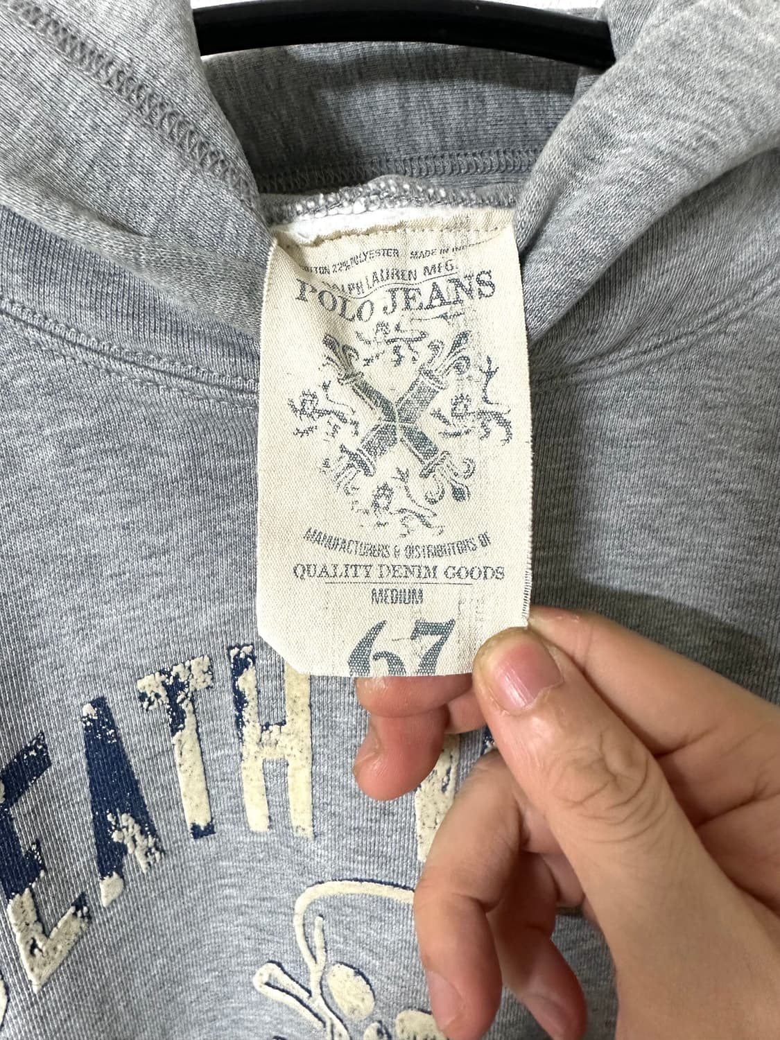 Polo Jeans Skull 그래픽 페이딩 헤비코튼 후디 상품이미지5