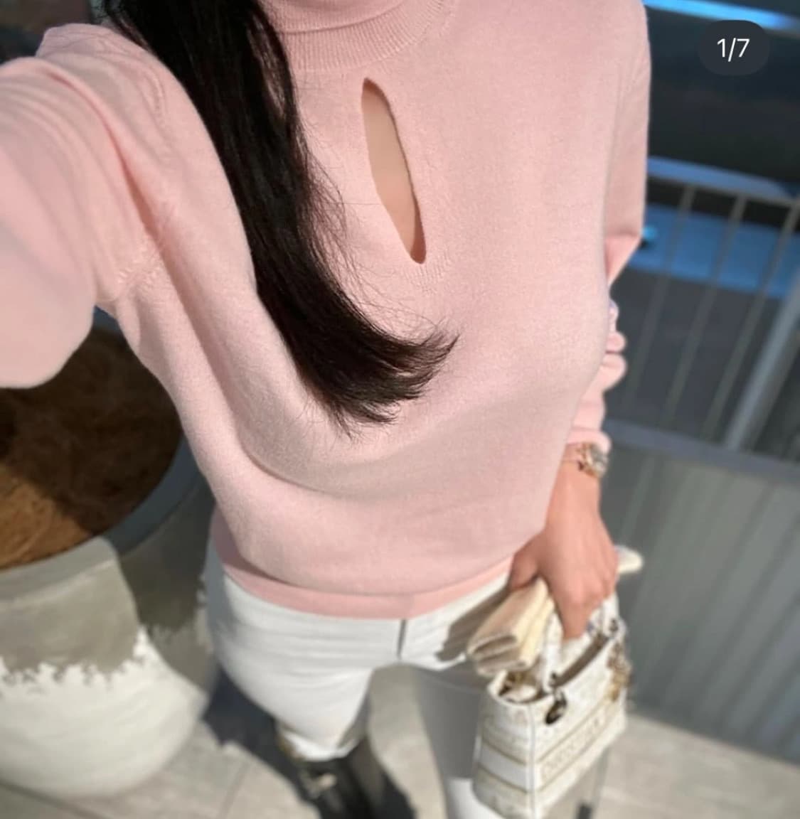감각제이 수입 컷아웃 울 니트 목폴라 블랙 상품이미지3