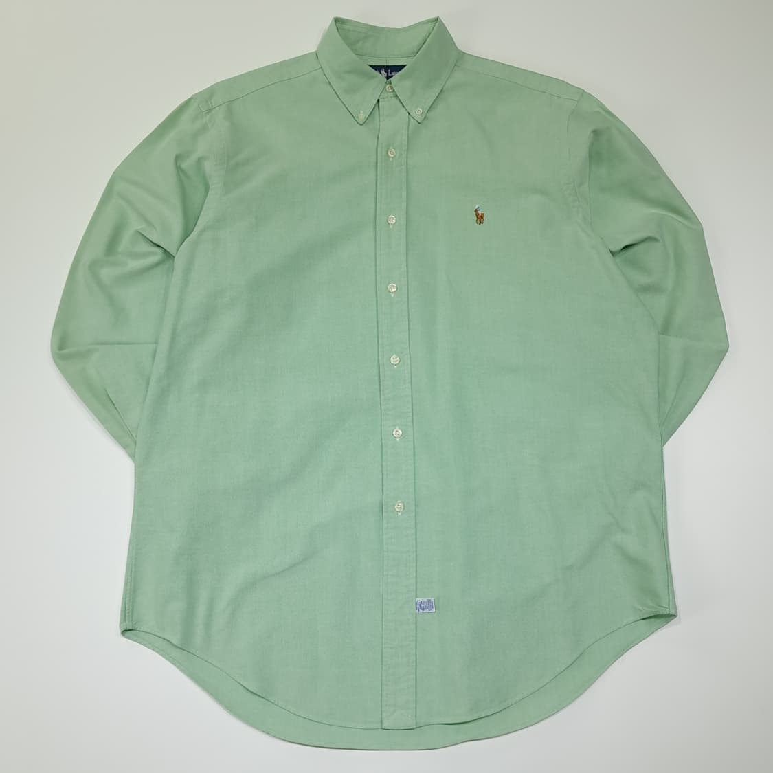CL535 XL 폴로 90s 코튼 멀티포니 애플그린 셔츠 남방 상품이미지1