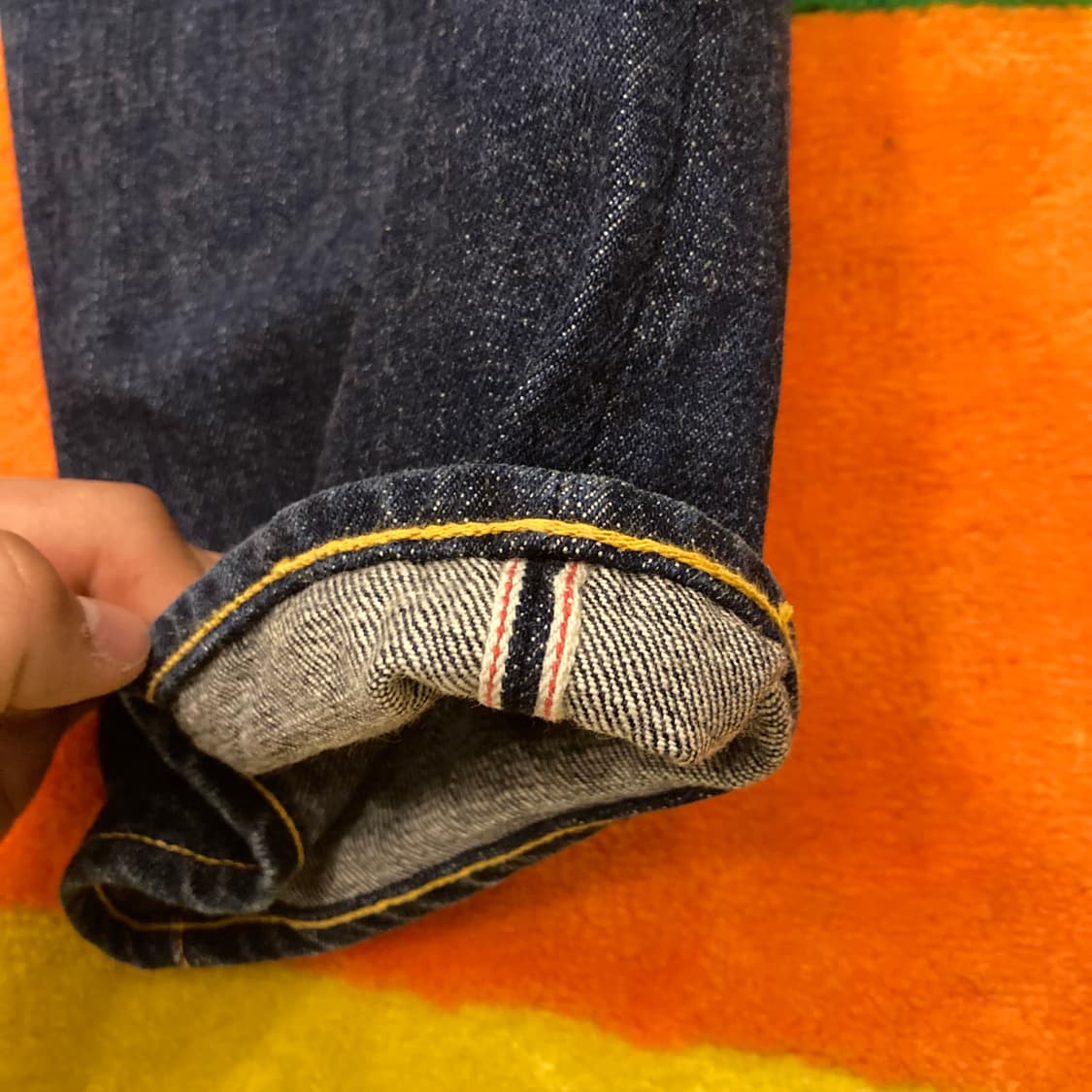 OG 일본 에비수 빅로고 프린팅 셀비지 데님 팬츠 상품이미지7