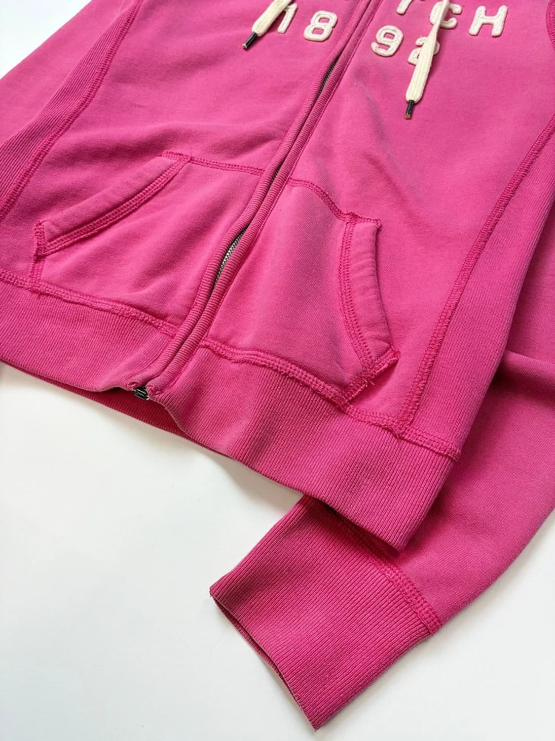 아베크롬비 00s Y2K 핑크 자수 레터링 후드 집업 PN5287 상품이미지4