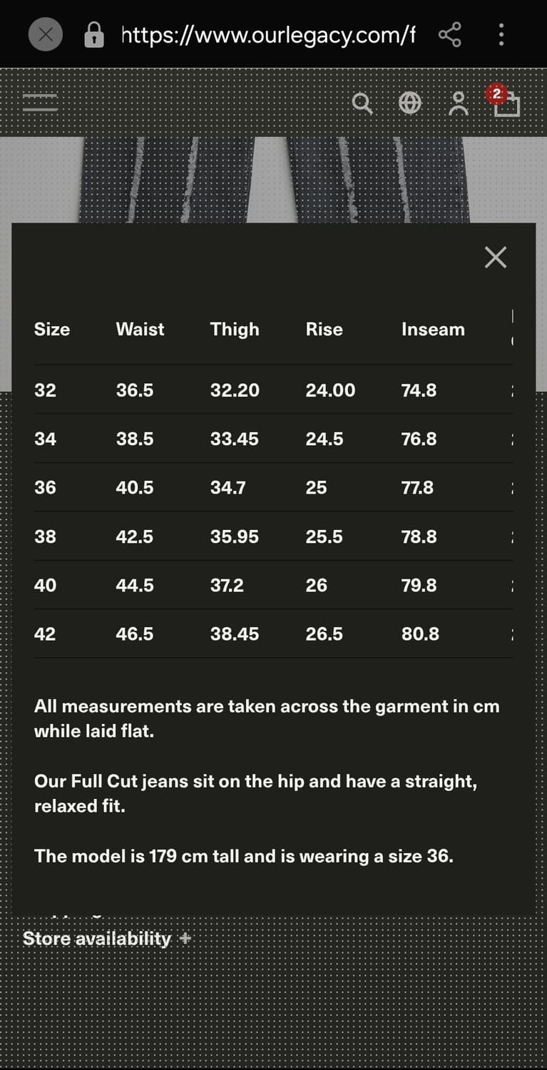 아워레가시 풀컷 슬래쉬 데님 34  시착만 상품이미지5