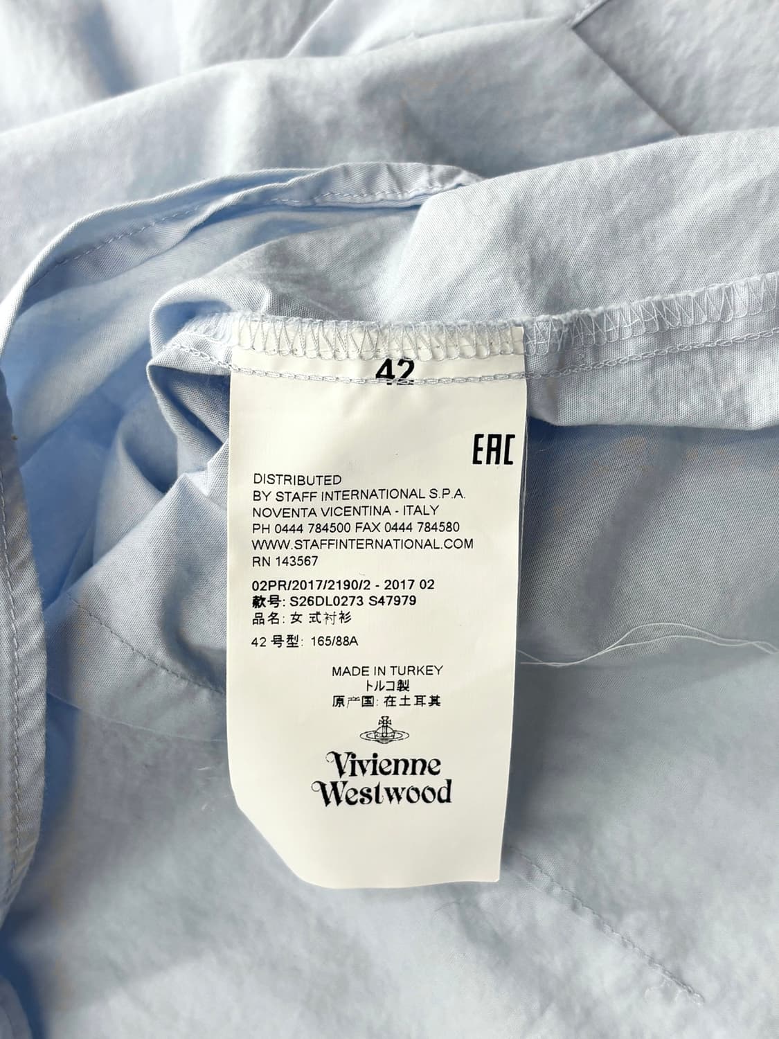 Vivienne Westwood 비비안웨스트우드 스카이블루 우먼 셔츠 상품이미지8