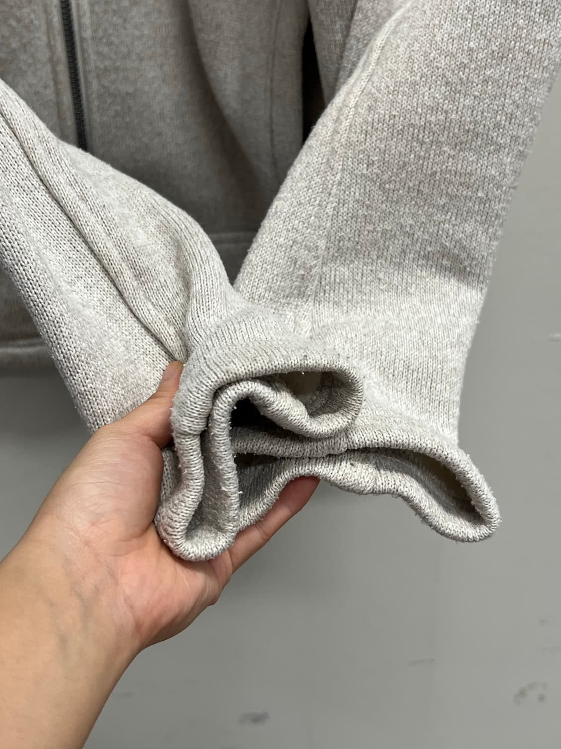 내셔널지오그래픽 니트 집업 아이보리 상품이미지5