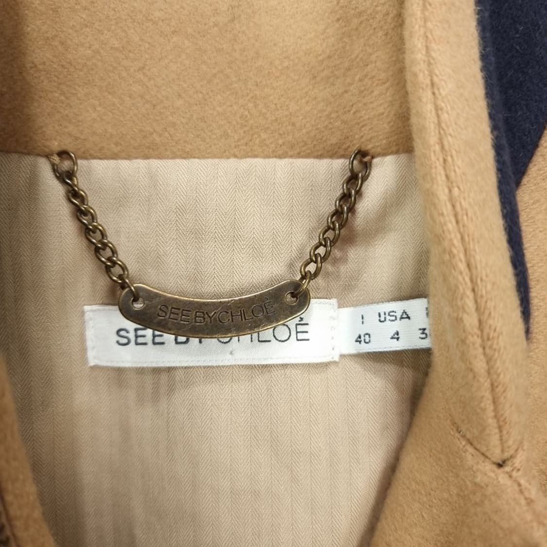 씨 바이 클로에 빈티지 울 모직 블루종 베이지 P01144 상품이미지7