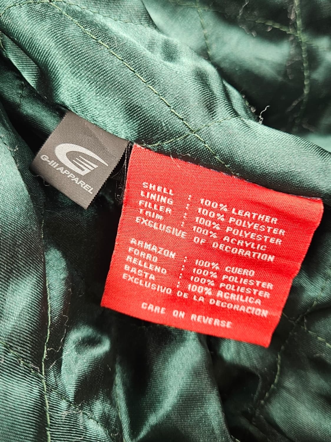 G-III 어패럴 그린베이 패커스 팀 가죽 자켓 ( L ) / 10653 상품이미지8