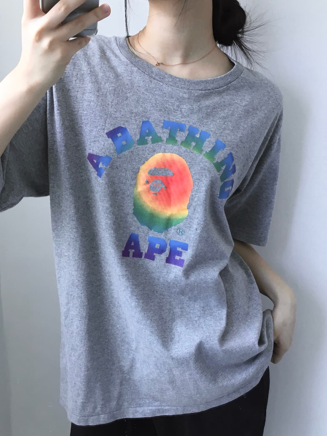 Bape 베이프 레인보우 컬리지 티셔츠  상품이미지1