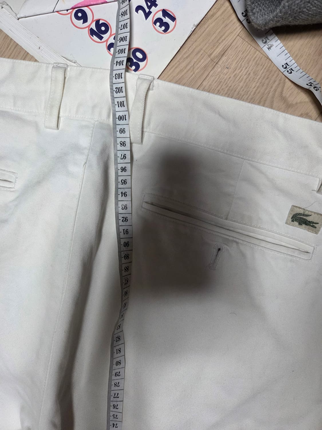 LACOSTE 화이트진 데님 팬츠 치노 오피서 라코스테  상품이미지7