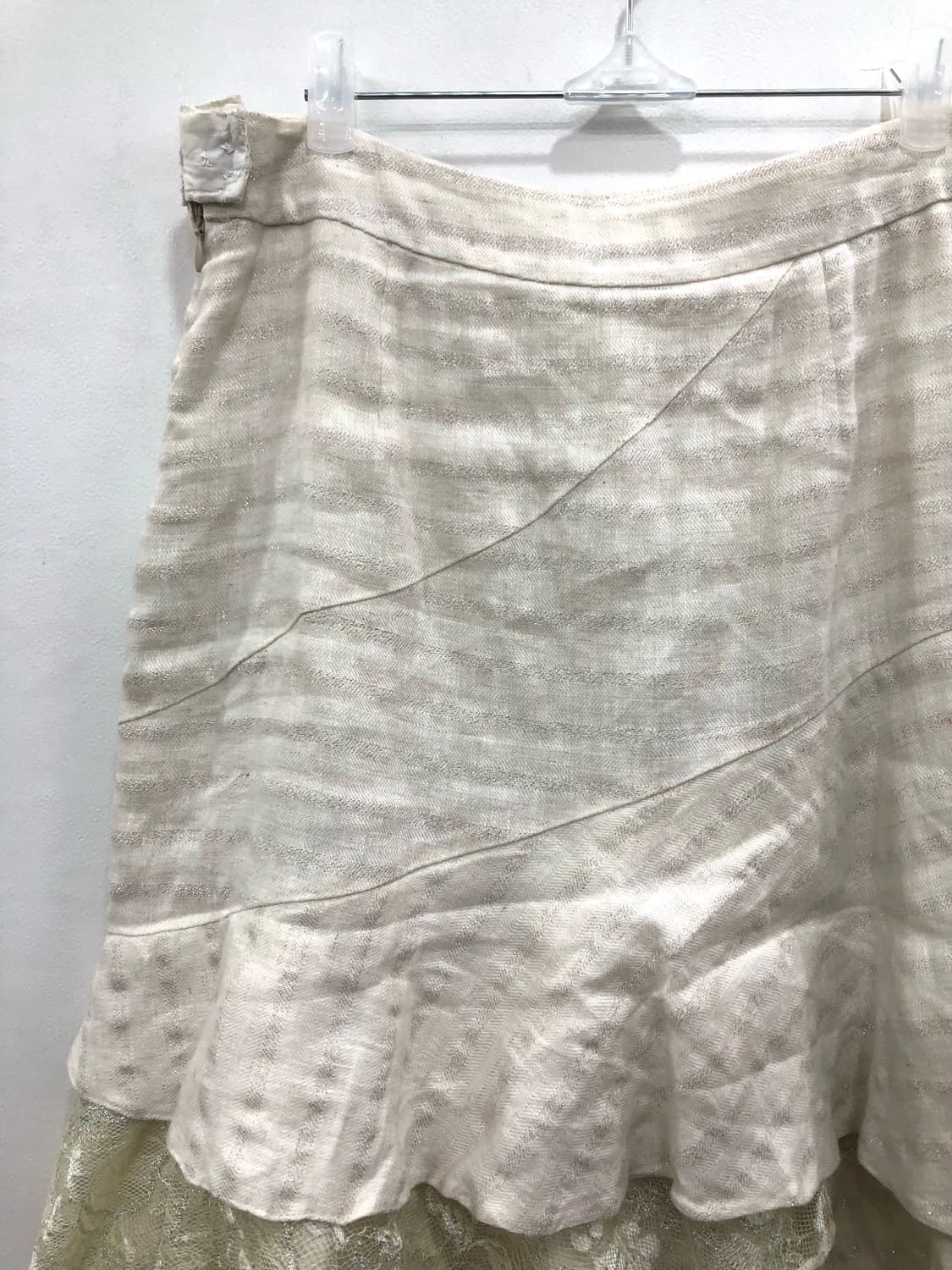 beige layered glitter detail midi skirt 상품이미지4