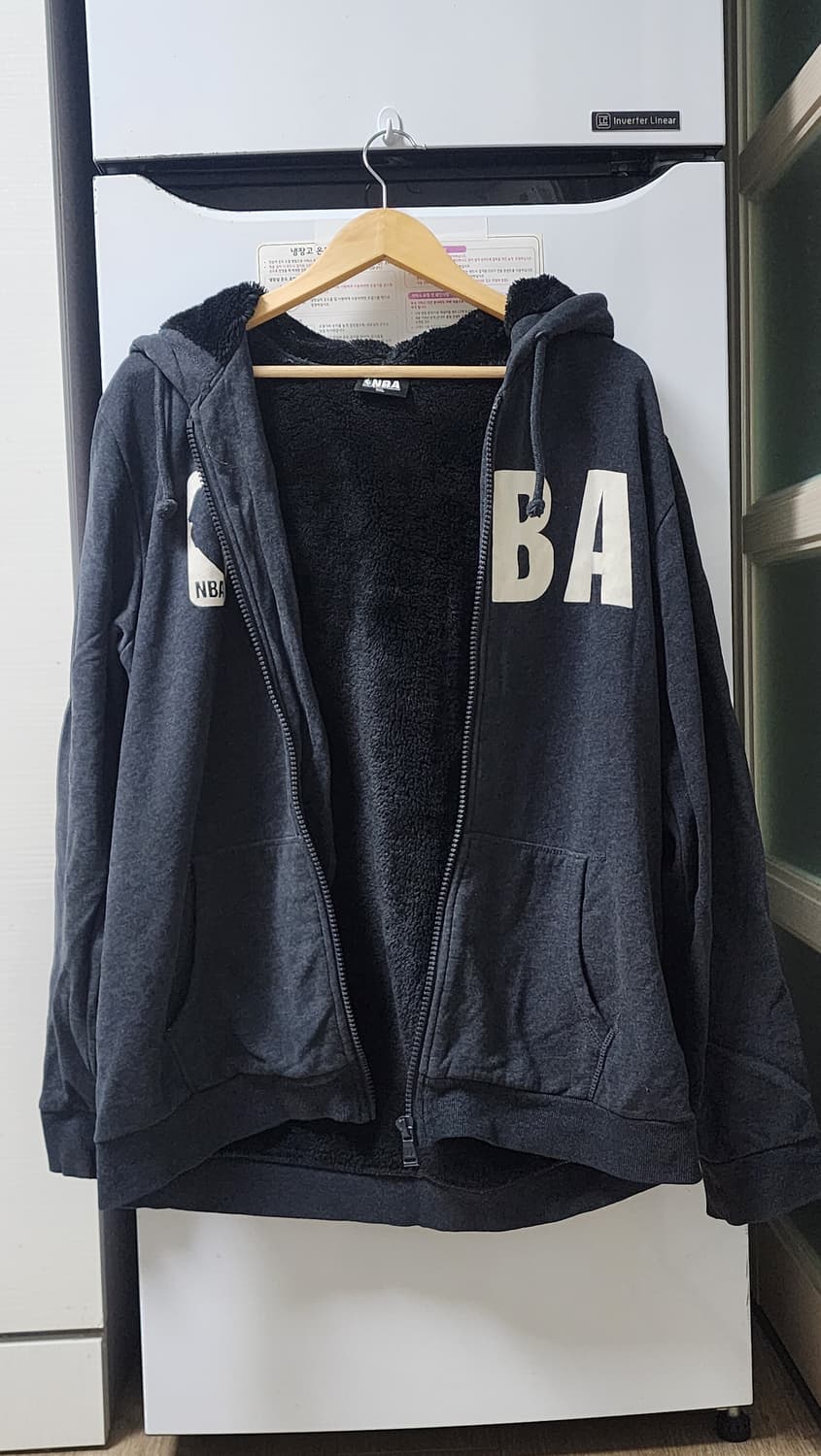 NBA 기모 후드집업 XXL 회색 상품이미지2