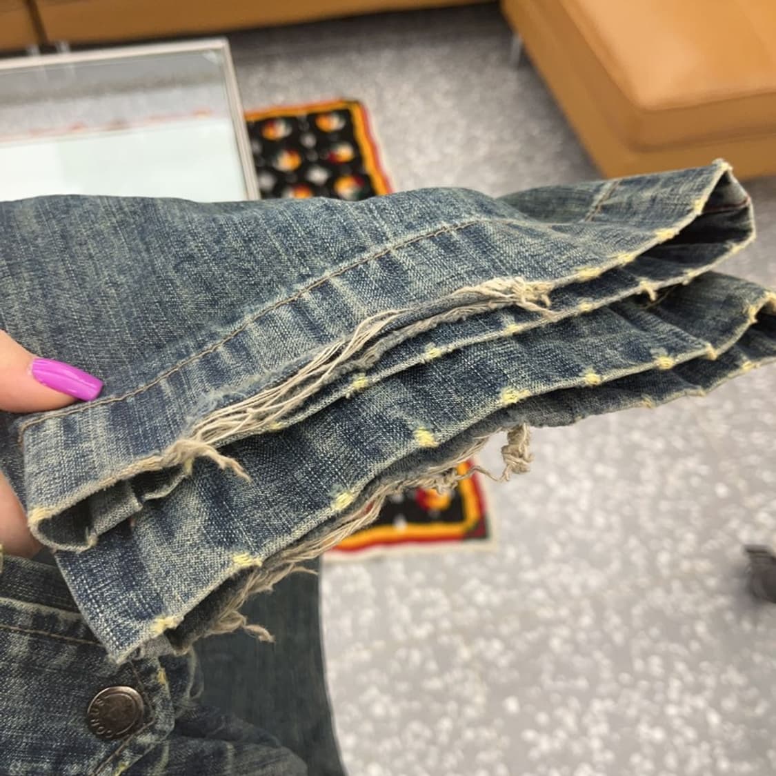 빈티지 워싱 트러커 카고 데님팬츠 36인치 C06953 상품이미지7