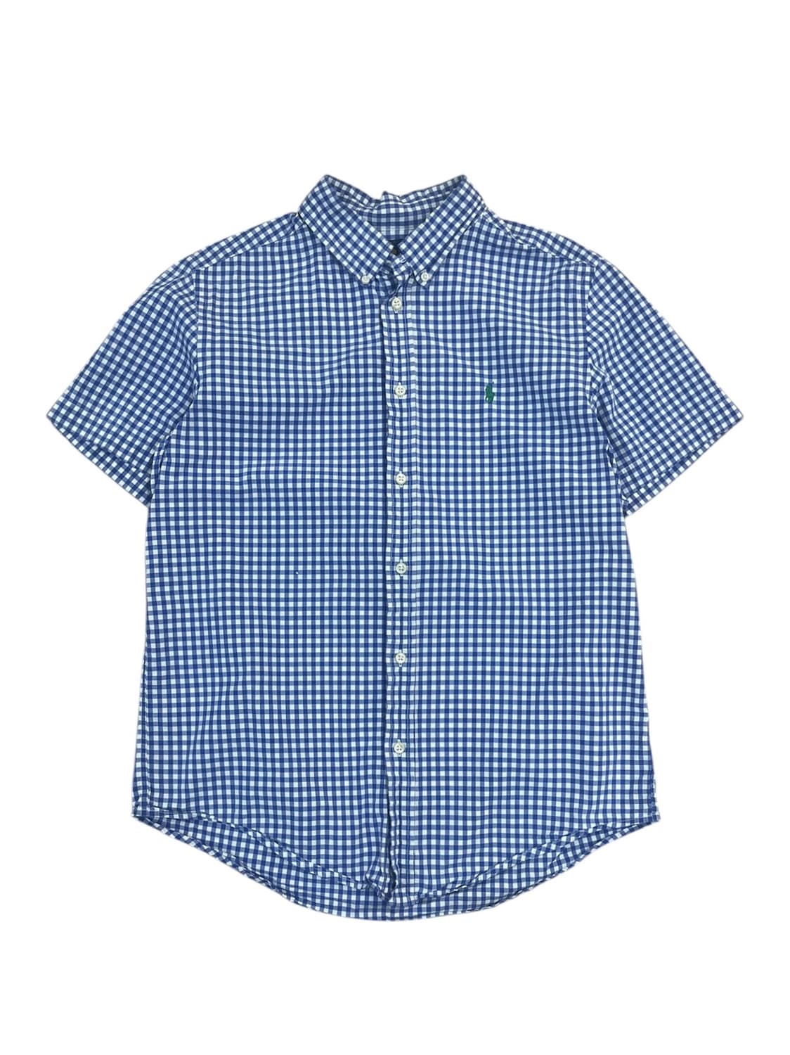 폴로 랄프로렌 깅엄 체크 반팔 셔츠 블루 XL #csz4066 상품이미지3