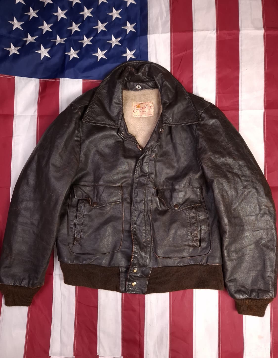 오리지날 70's 미국제조 리얼레더 미해군 G-2 TAPE 항공자켓 상품이미지1