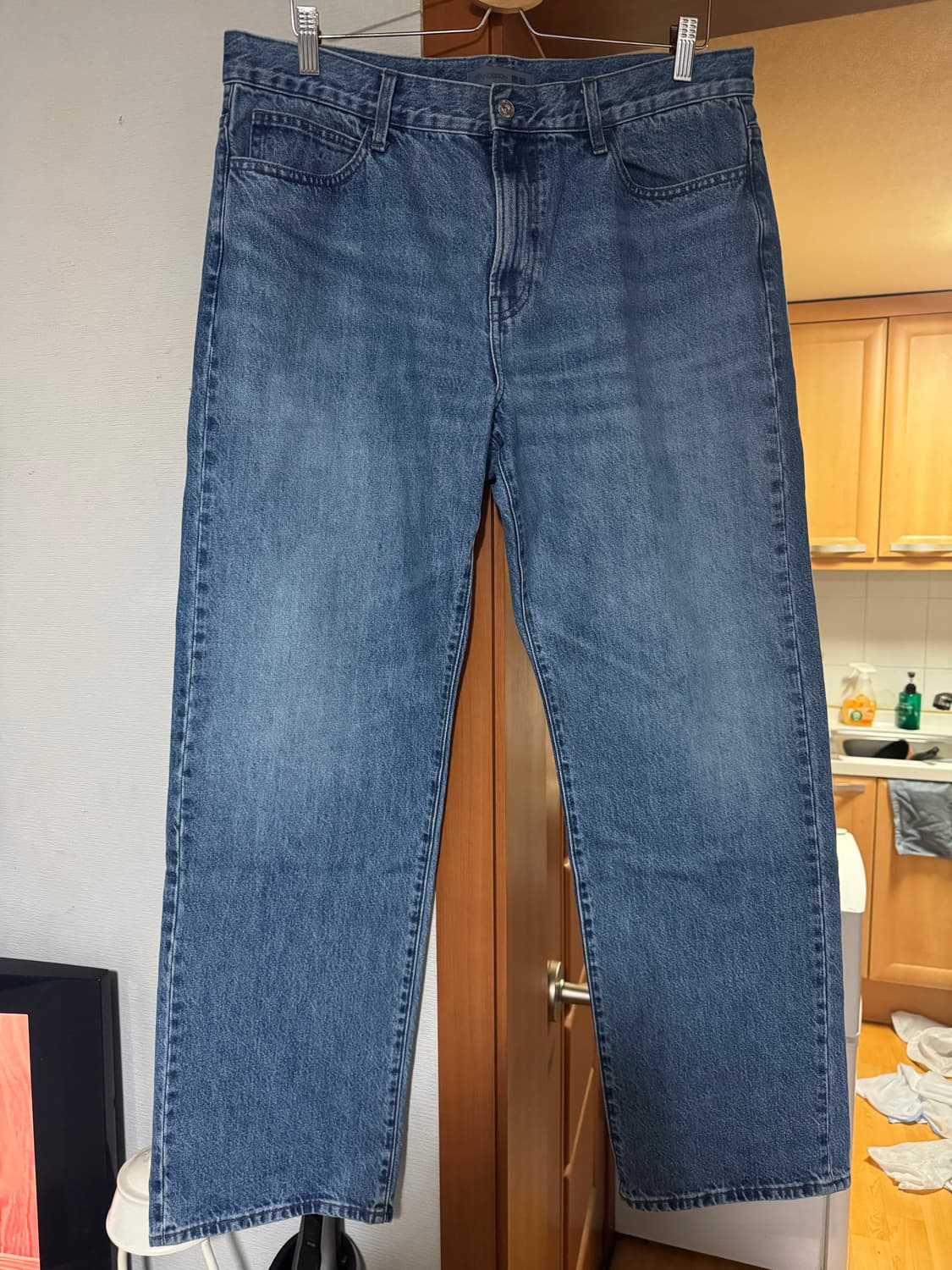 유니클로 JW앤더슨 스트레이트진 긴기장 67블루 (여성버전 긴기장 32) 상품이미지3