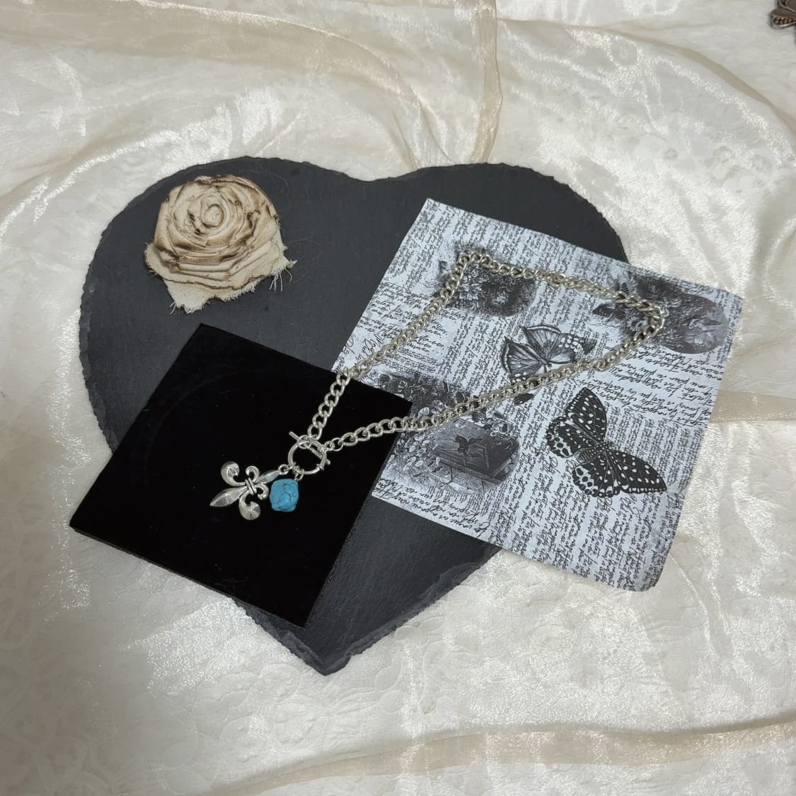 빈티지 황동 baublebar 플라워 오리엔탈 목걸이 상품이미지2