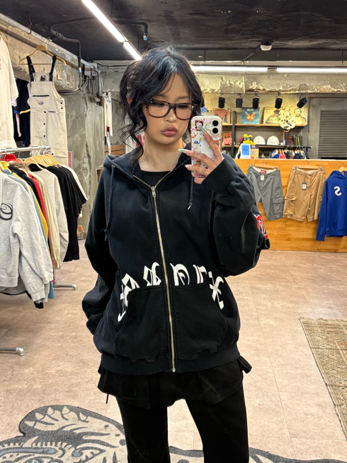 X large 레터링 디테일 후드집업 #csz4233 상품이미지1