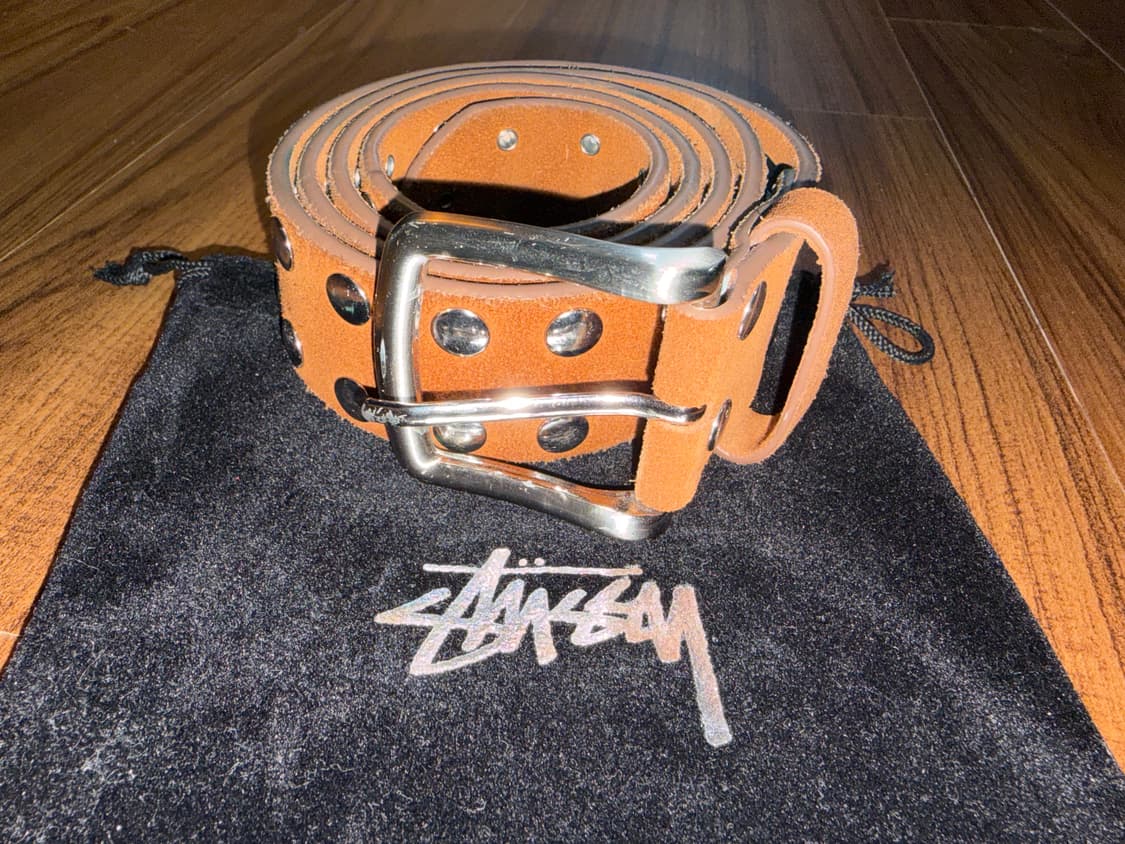 스투시 8볼 스터드 벨트 브라운 스웨이드 L/XL 상품이미지1