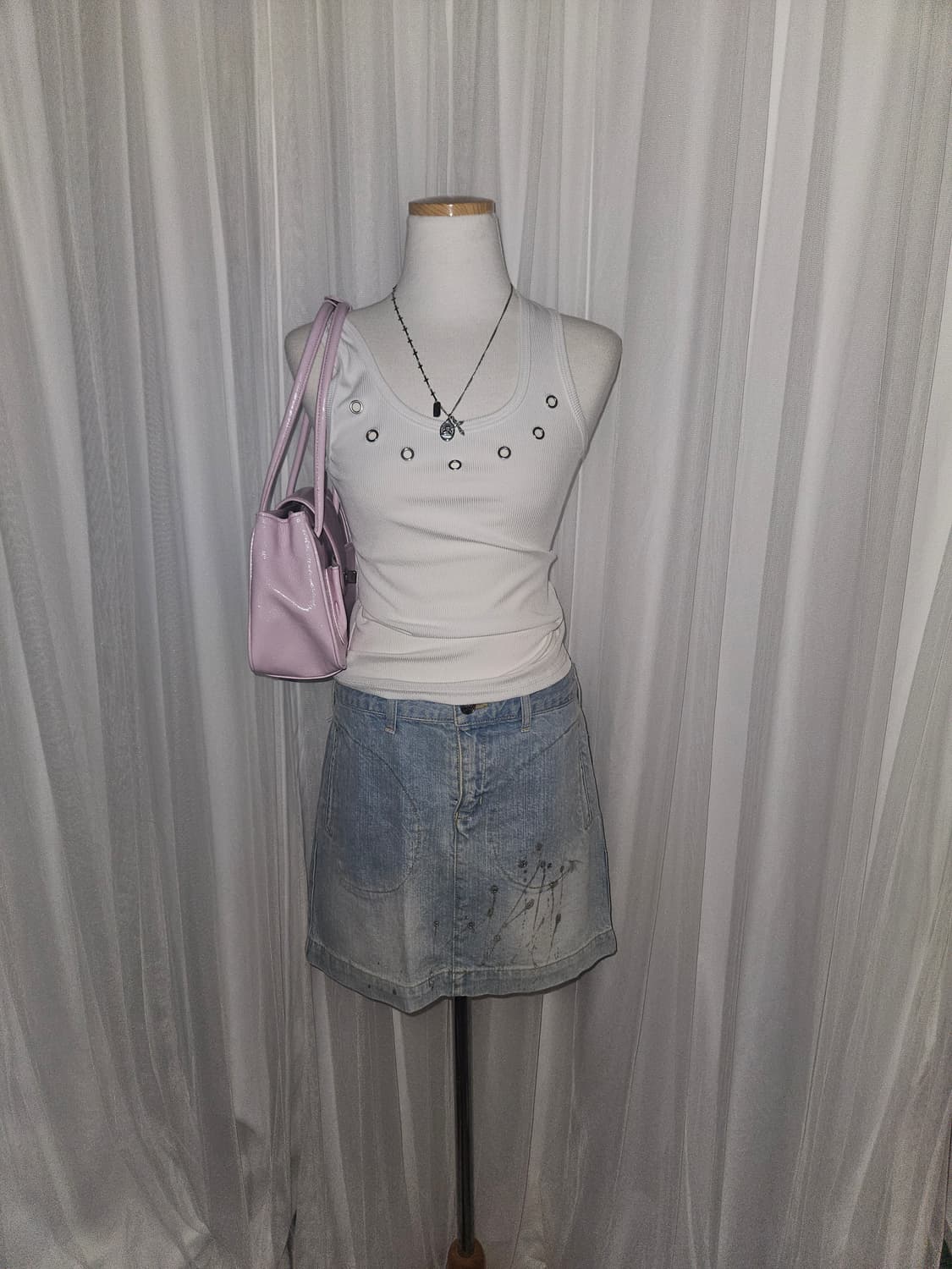 y2k vintage 2000s 실버 스타더스트 페어리 미니스커트 상품이미지2