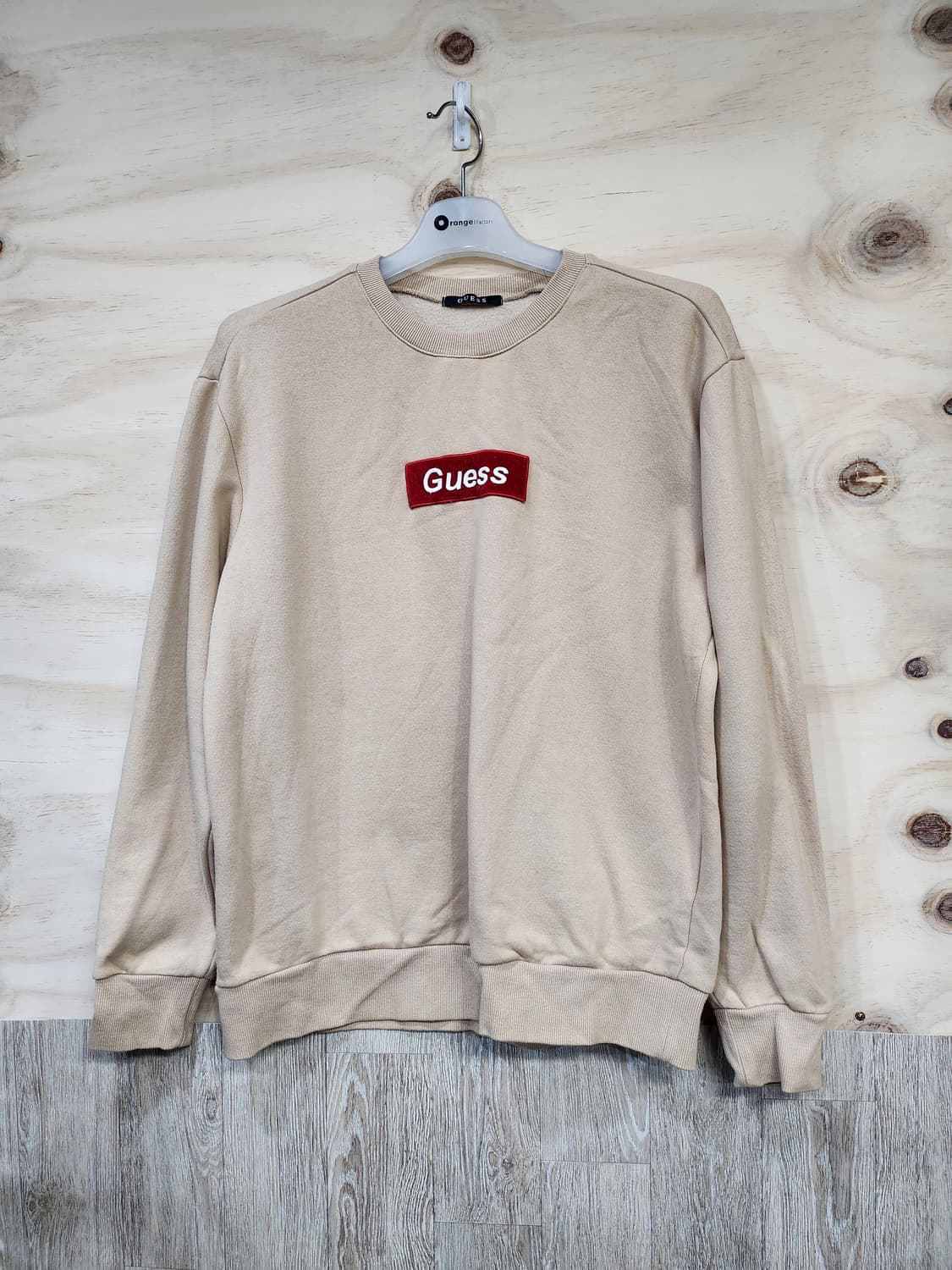 583) 게스 베이지 맨투맨 티셔츠 상품이미지1