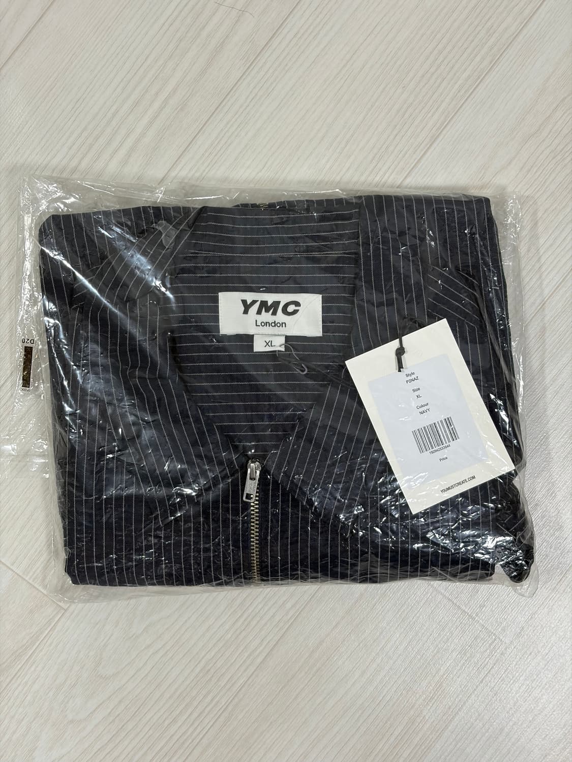 [미시착 새상품] YMC 보위 지프 셔츠 네이비 스트라이프 XL 상품이미지1