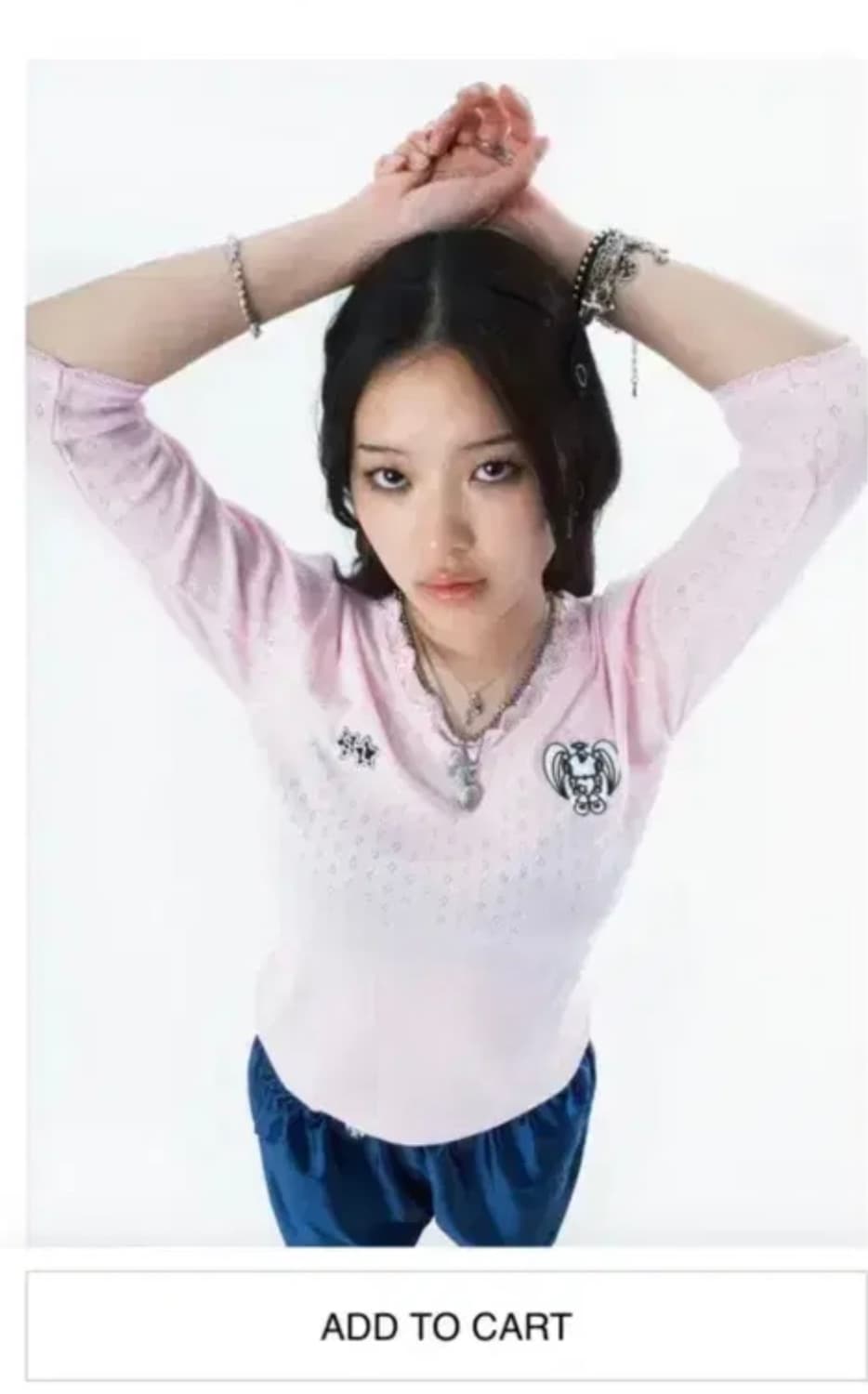 샬롬클럽 퓨로 레이스탑 핑크 상품이미지1