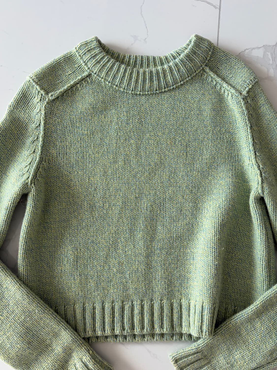 Le 르 알파카 크롭 니트 그린 상품이미지2