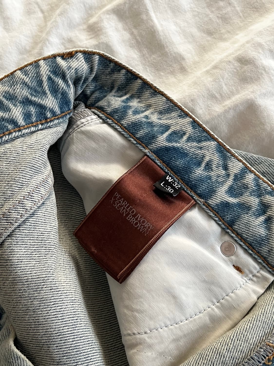 P.I. 1211 라이트 워시 와이드 레그 데님 32/30 상품이미지8