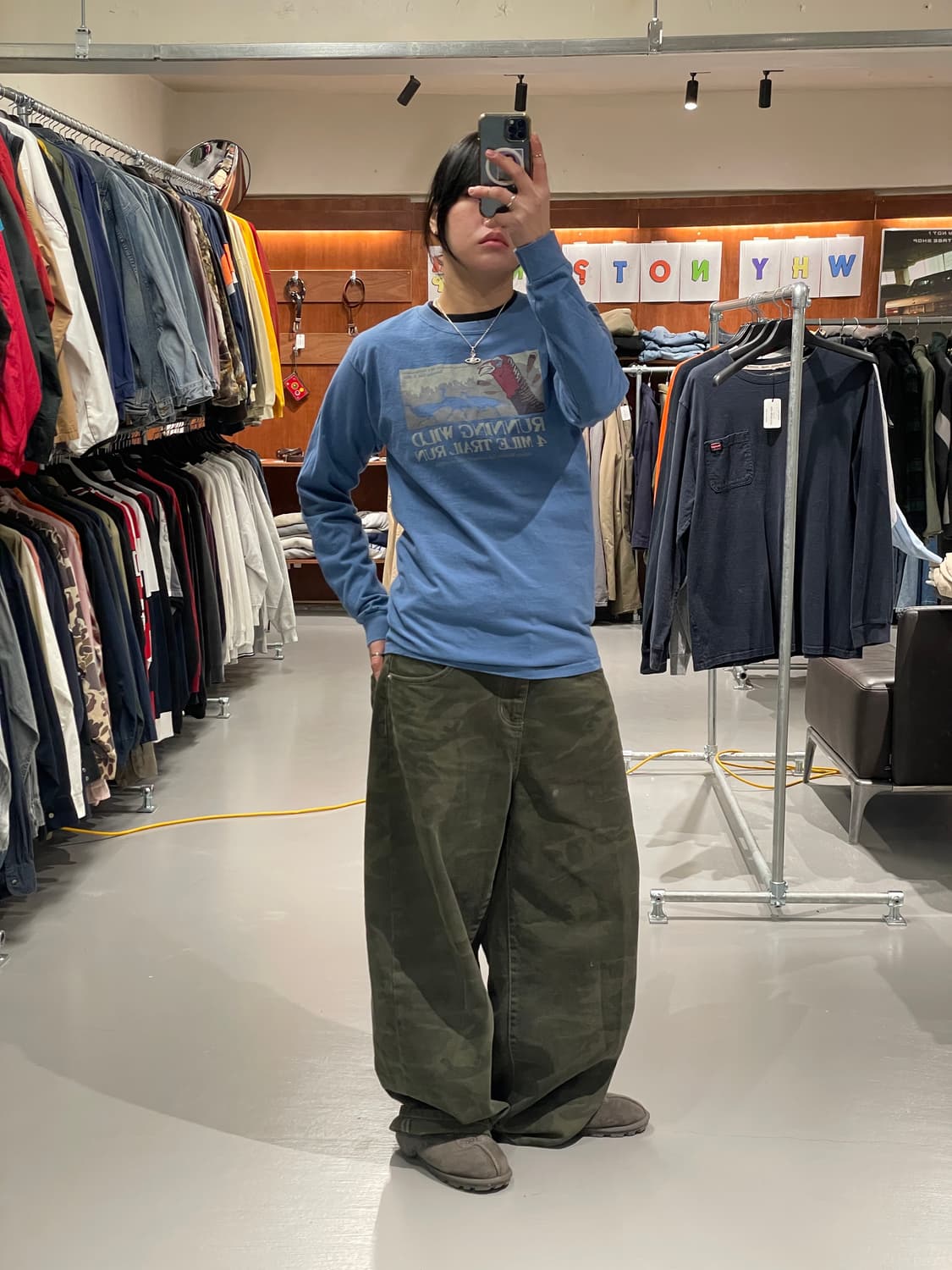 빈티지 롱슬리브 티셔츠(블루)   상품이미지7