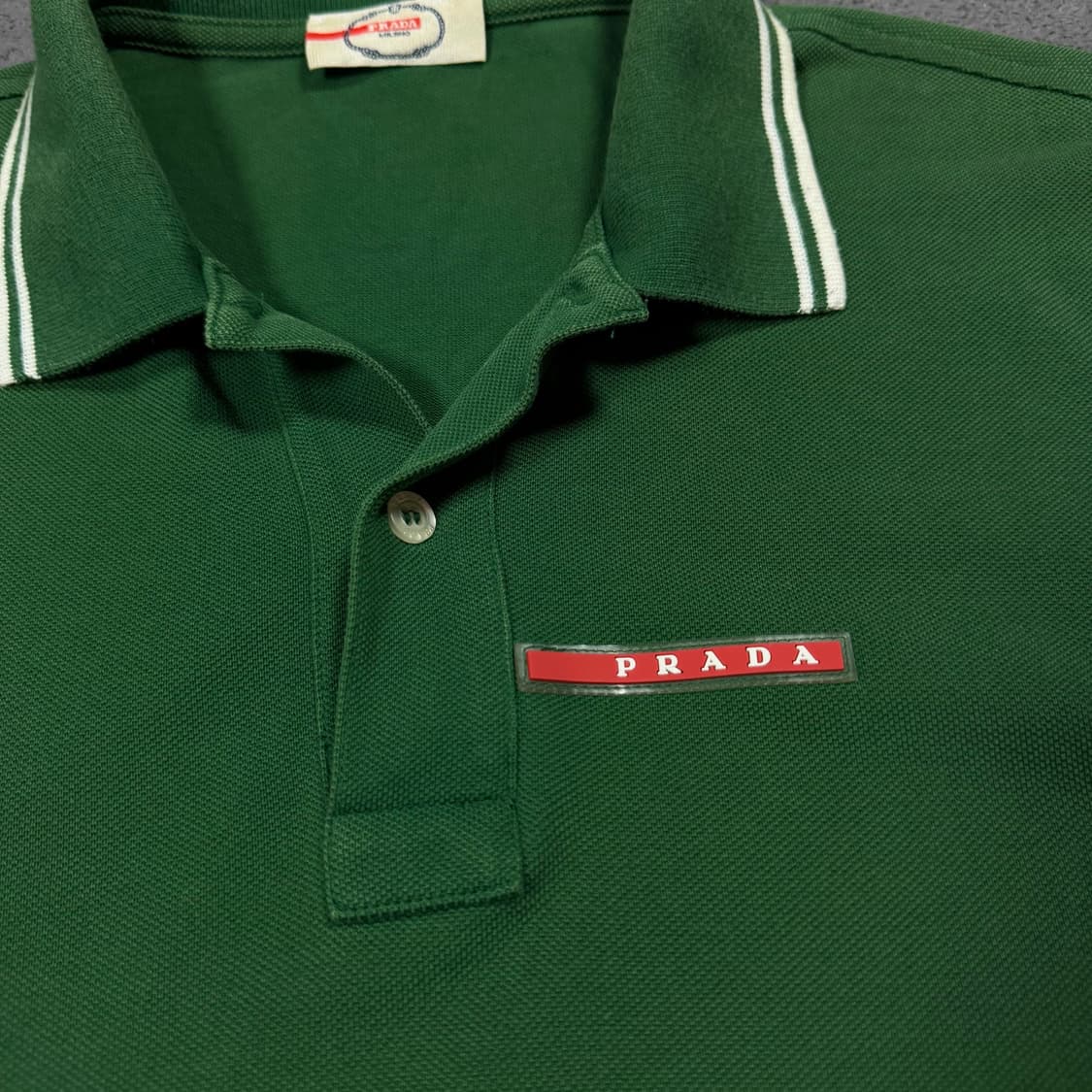 PRADA 프라다 그린 반팔 PK 카라티 상품이미지3